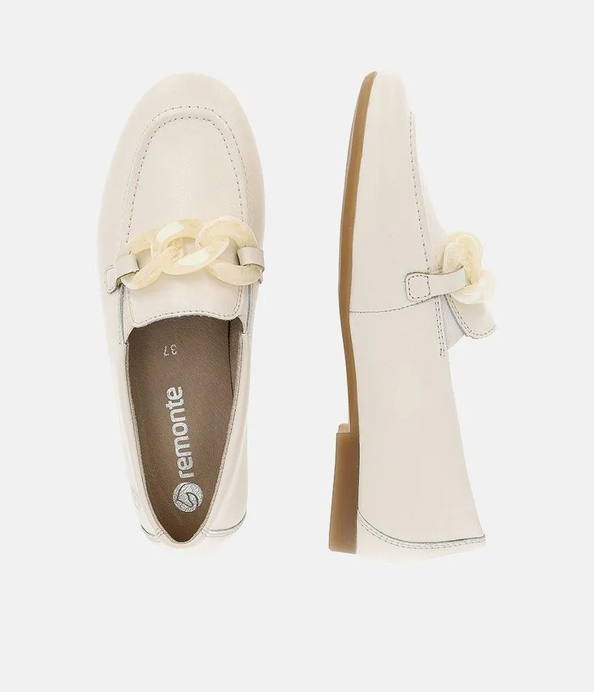 Remonte Stylish White Leather Slip On Shoe