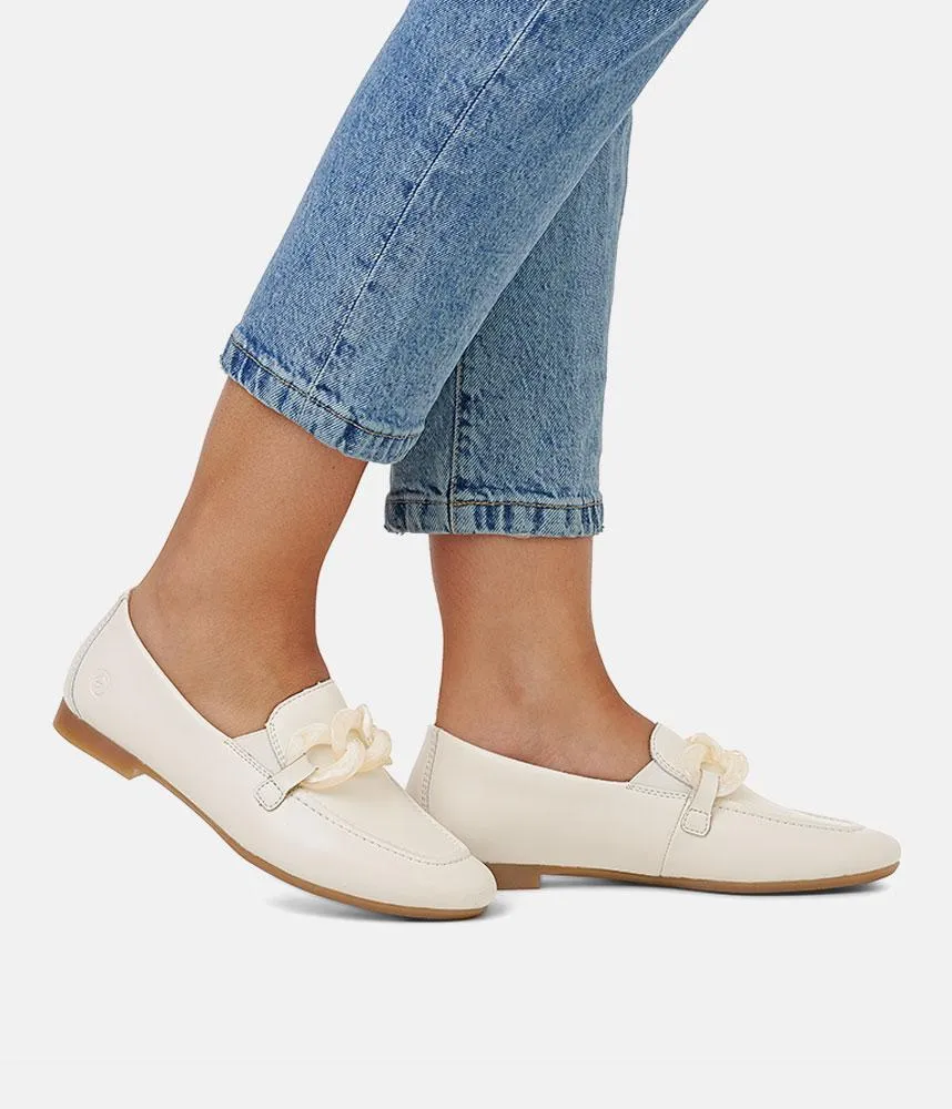 Remonte Stylish White Leather Slip On Shoe