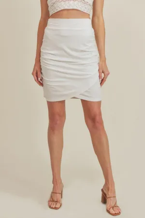 Ruched High Waist Mini Skirt