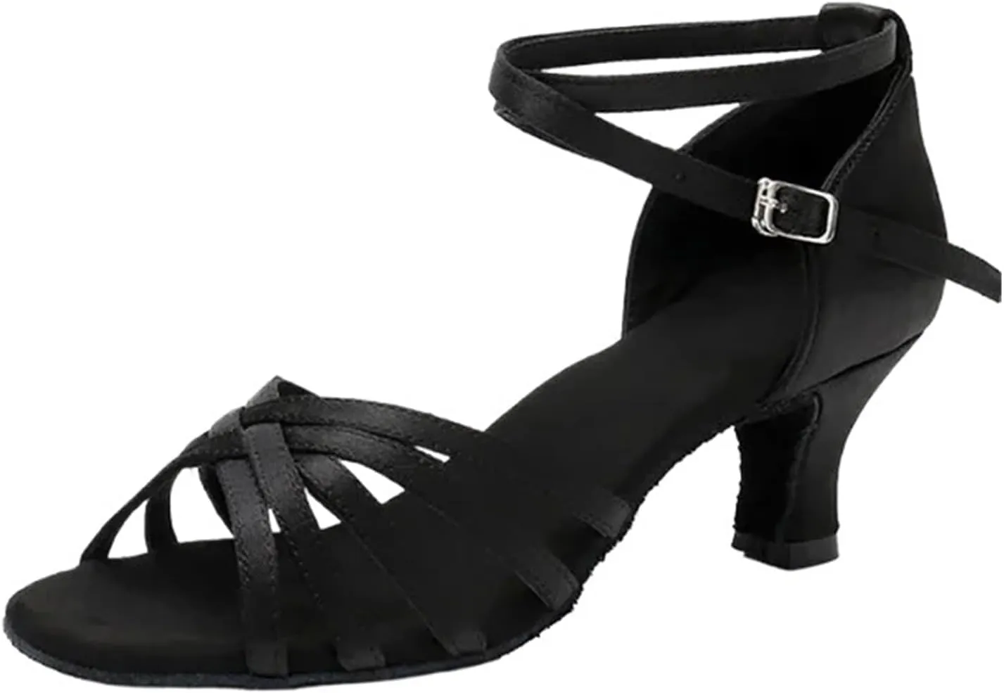 Satin Latin Dance Shoes For Women, Professional Node Heel, Salsa, Tango, Ballroom, 7cm, 5cm