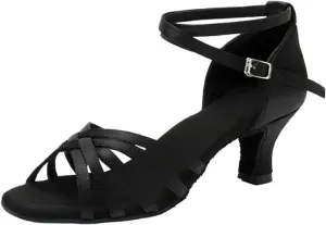 Satin Latin Dance Shoes For Women, Professional Node Heel, Salsa, Tango, Ballroom, 7cm, 5cm