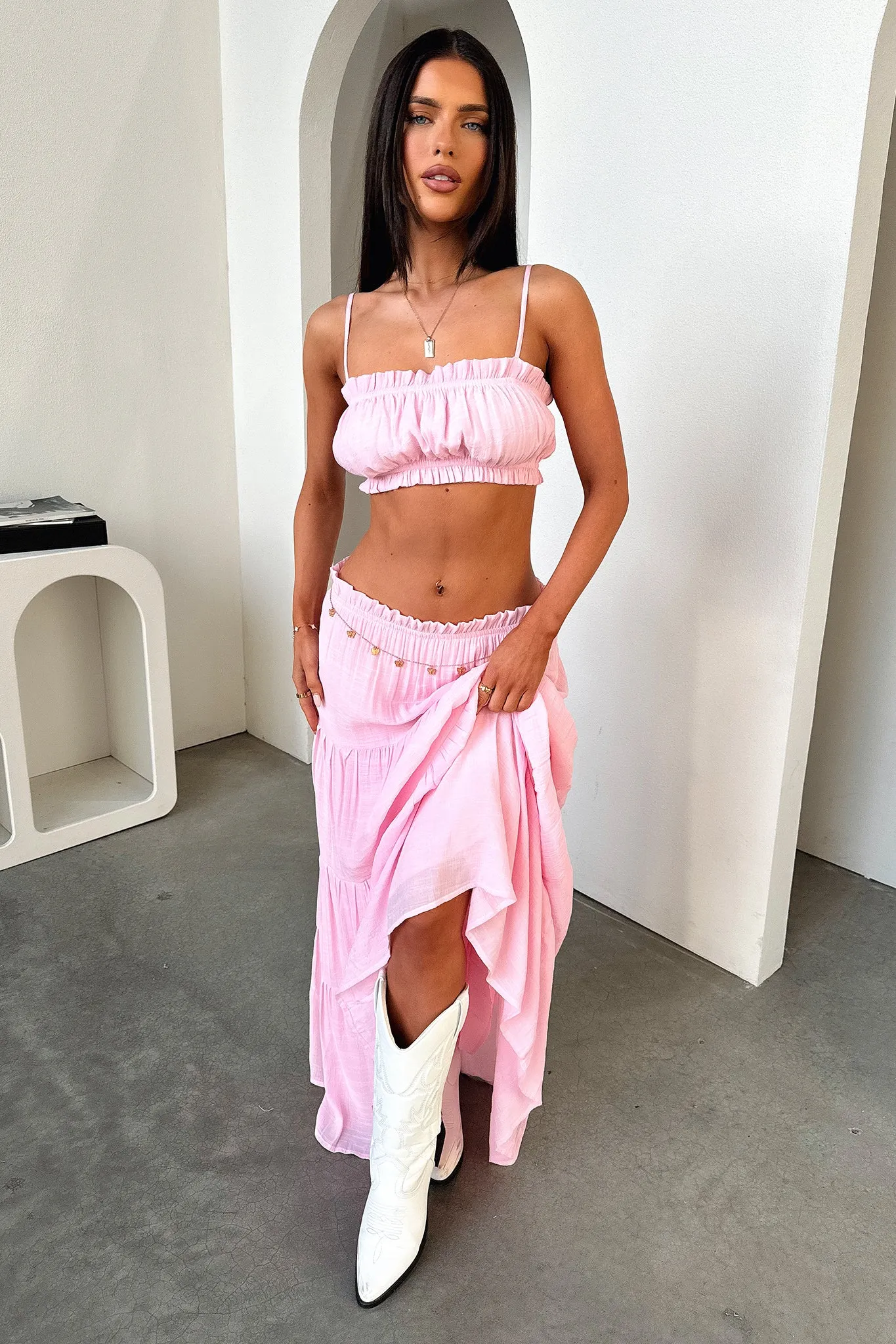 Selina Crop - Baby Pink