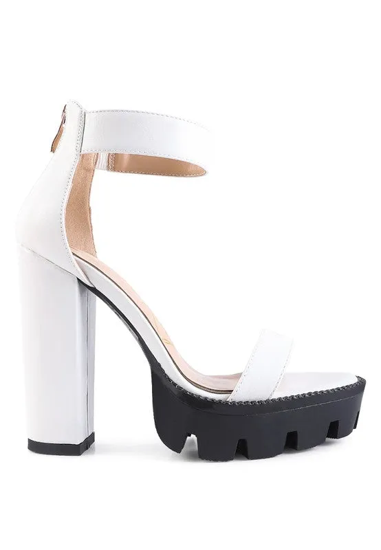 Snake Print Block Sandals