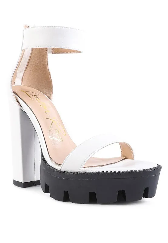 Snake Print Block Sandals
