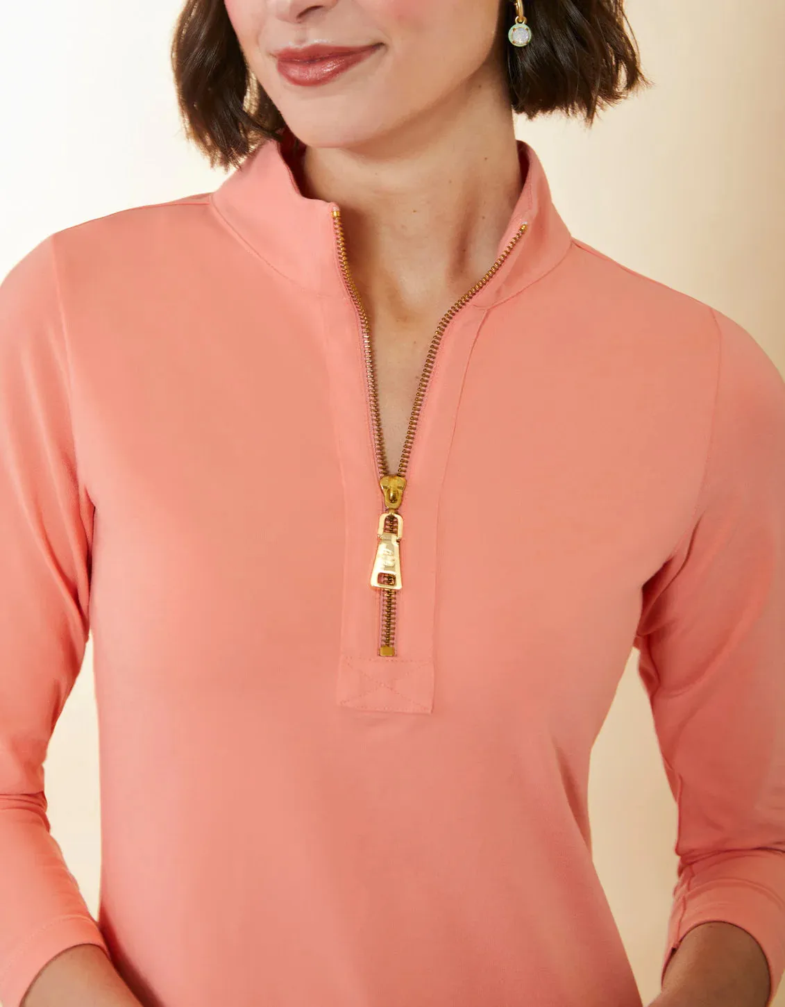 Spartina Nora Half-Zip Dress Coral