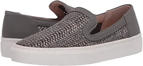 Steve Madden Kicks Raffia Slip On Sneakers GREY MULTI White Platform Loafers