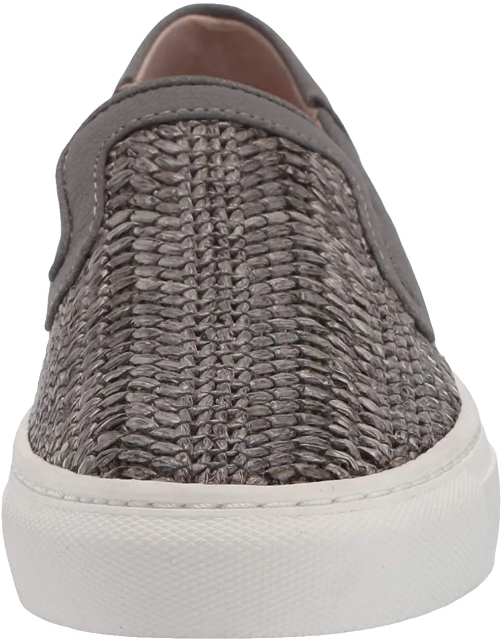Steve Madden Kicks Raffia Slip On Sneakers GREY MULTI White Platform Loafers