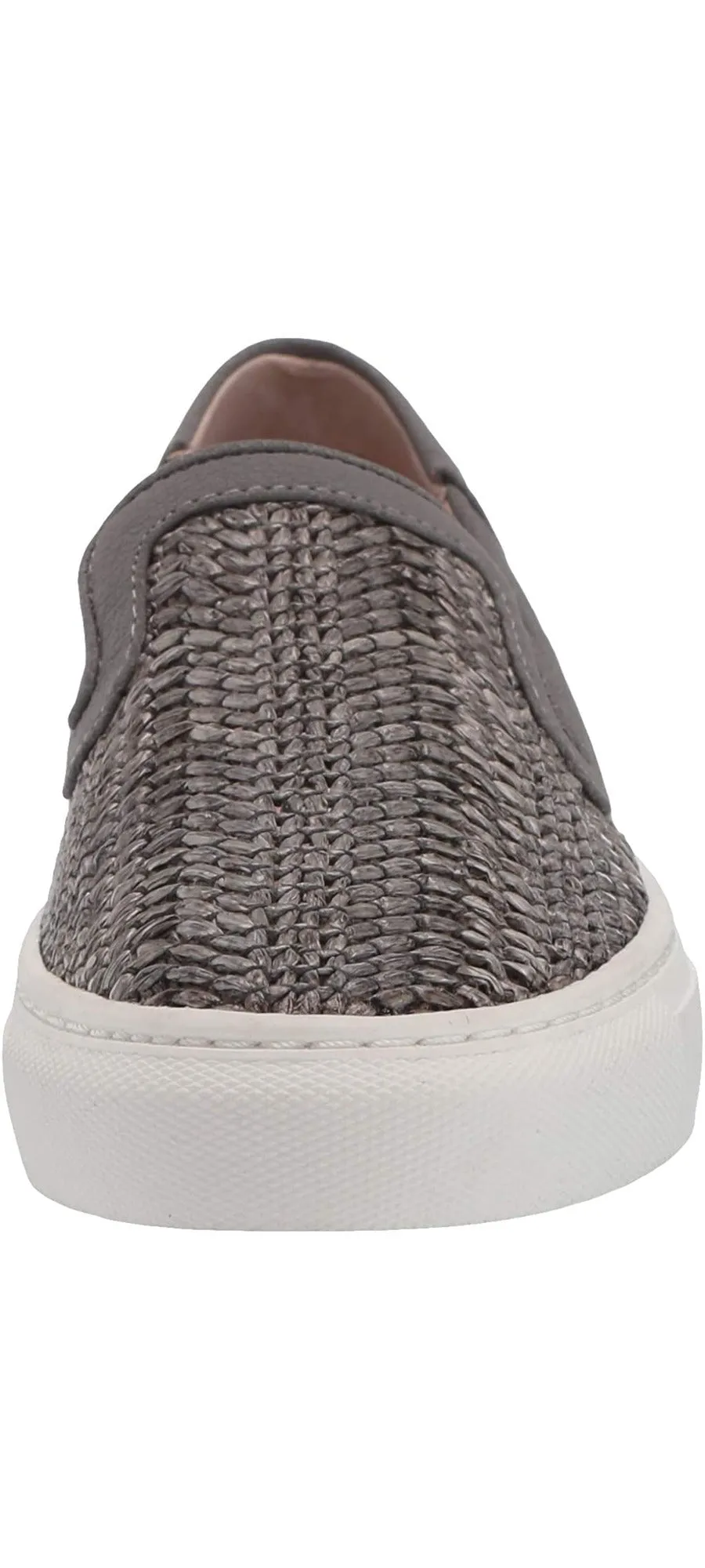 Steve Madden Kicks Raffia Slip On Sneakers GREY MULTI White Platform Loafers