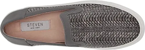 Steve Madden Kicks Raffia Slip On Sneakers GREY MULTI White Platform Loafers