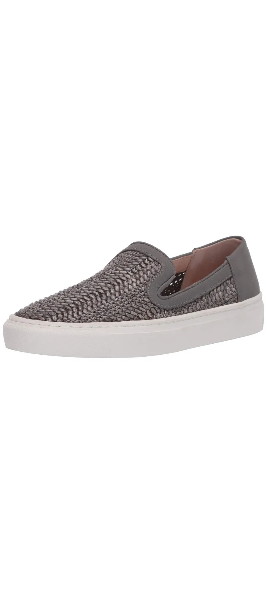 Steve Madden Kicks Raffia Slip On Sneakers GREY MULTI White Platform Loafers