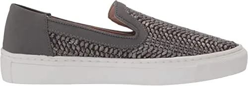 Steve Madden Kicks Raffia Slip On Sneakers GREY MULTI White Platform Loafers