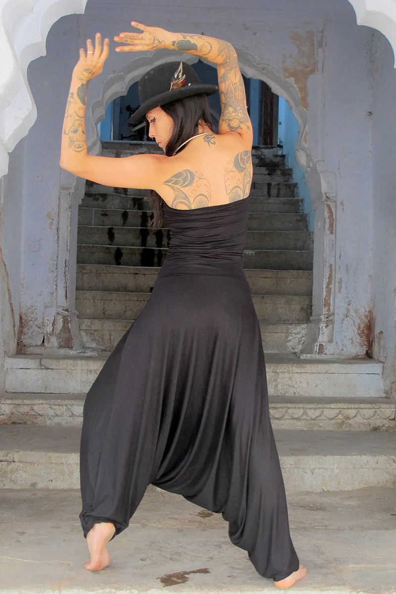 Strapless Black Harem Jumpsuit