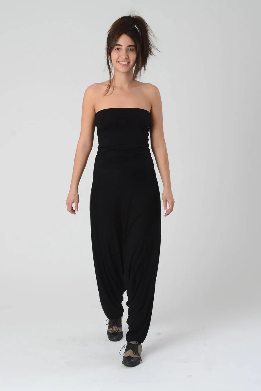 Strapless Black Harem Jumpsuit