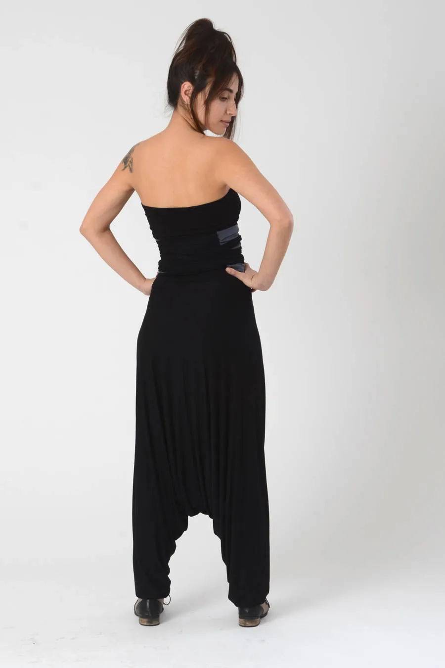 Strapless Black Harem Jumpsuit