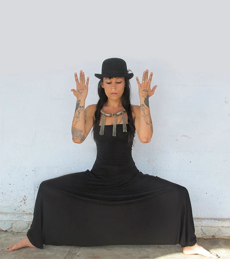 Strapless Black Harem Jumpsuit