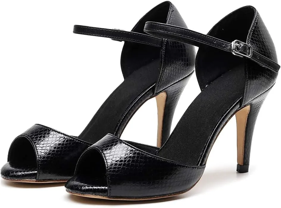 SWDZM Women's Latin Dance Shoes Open Toe Ballroom Salsa Tango Dance Practice Performance Shoes,Model YCL600