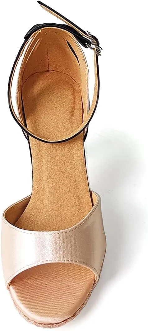 SWDZM Women's Latin Dance Shoes Open Toe Ballroom Salsa Tango Dance Practice Performance Shoes,Model YCL600
