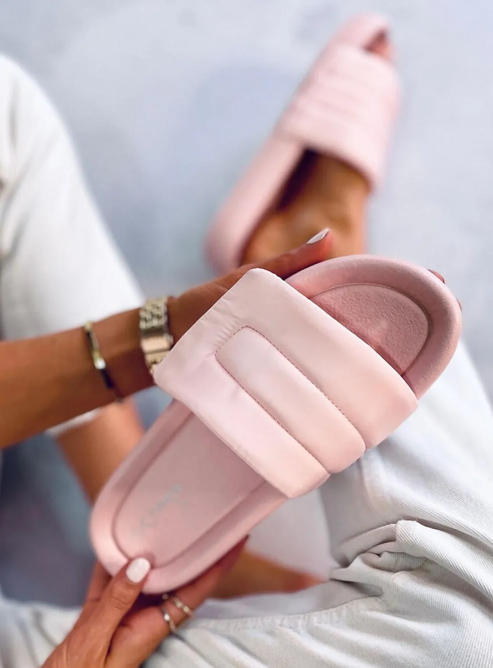 TEEK - Pink Nylon Velcro Band Slides