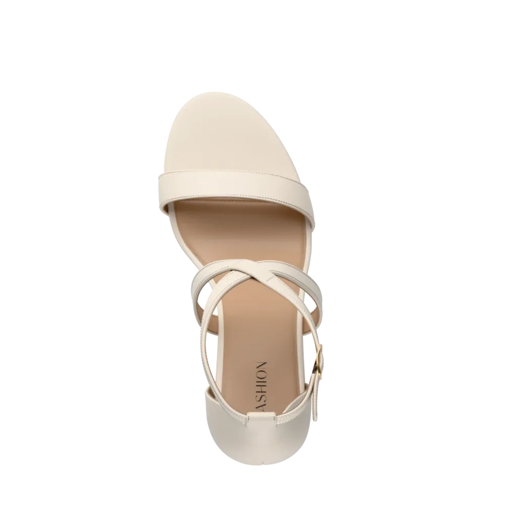 The Sandal - Ivory Leather 4 Stiletto