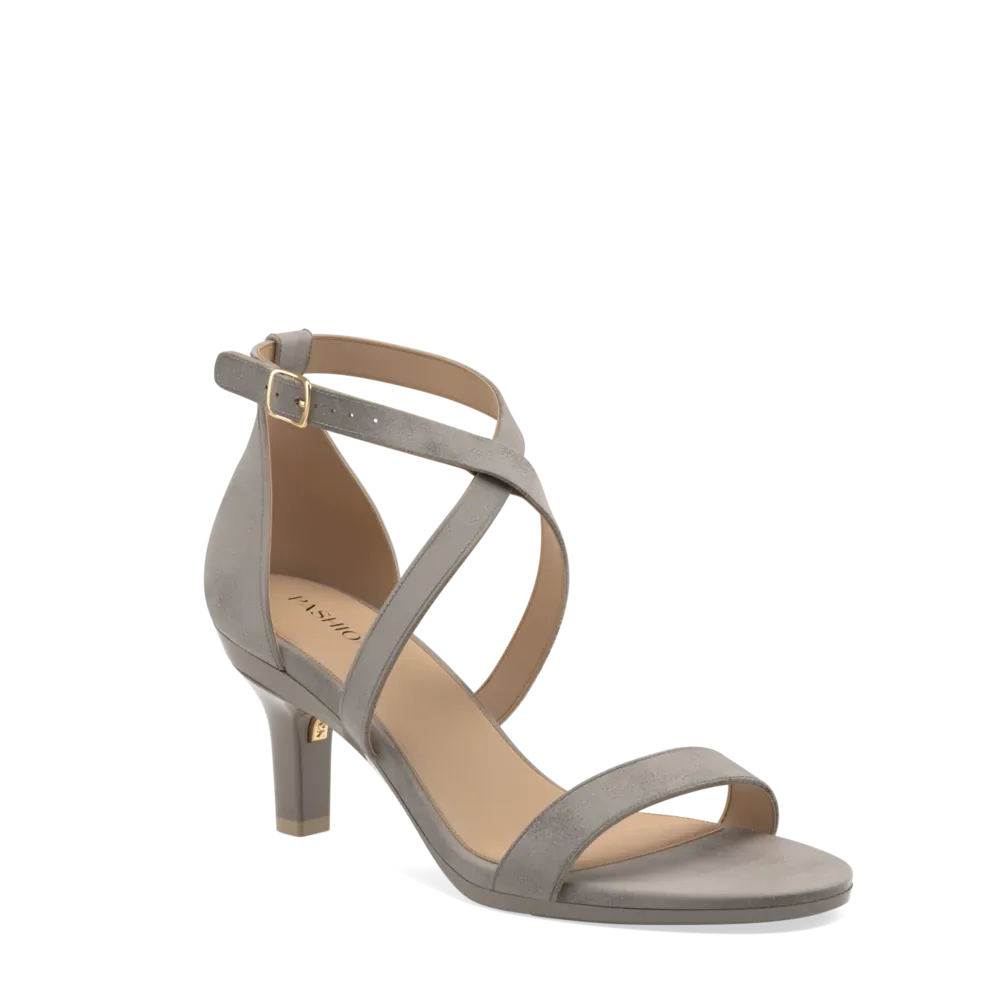 The Sandal - Storm Suede   Stiletto Heel Kit 3 Storm - FINAL SALE