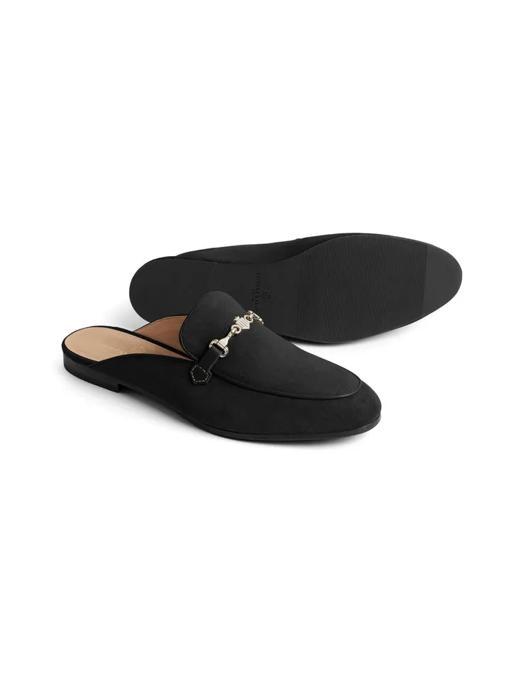 The Tuddenham Women's Mule - Black Suede