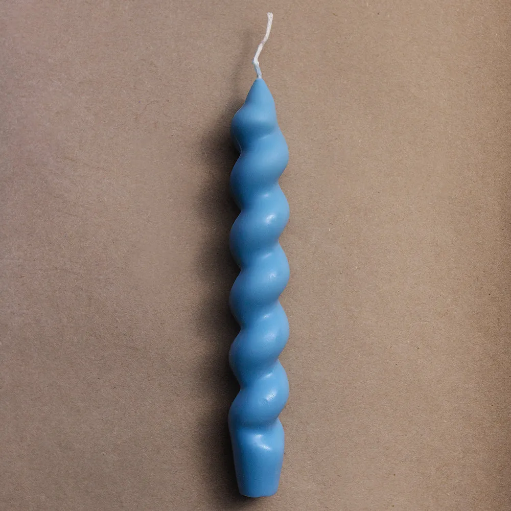 Thick Spiral Candle - Blue