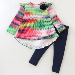 Tie Dye Printed Top Leggings Set