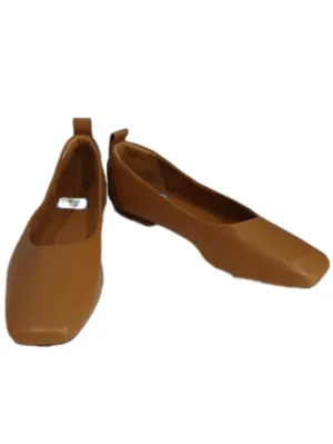 Time and True Brown Square Toe Flat Shoes, Size 9.5 Wide