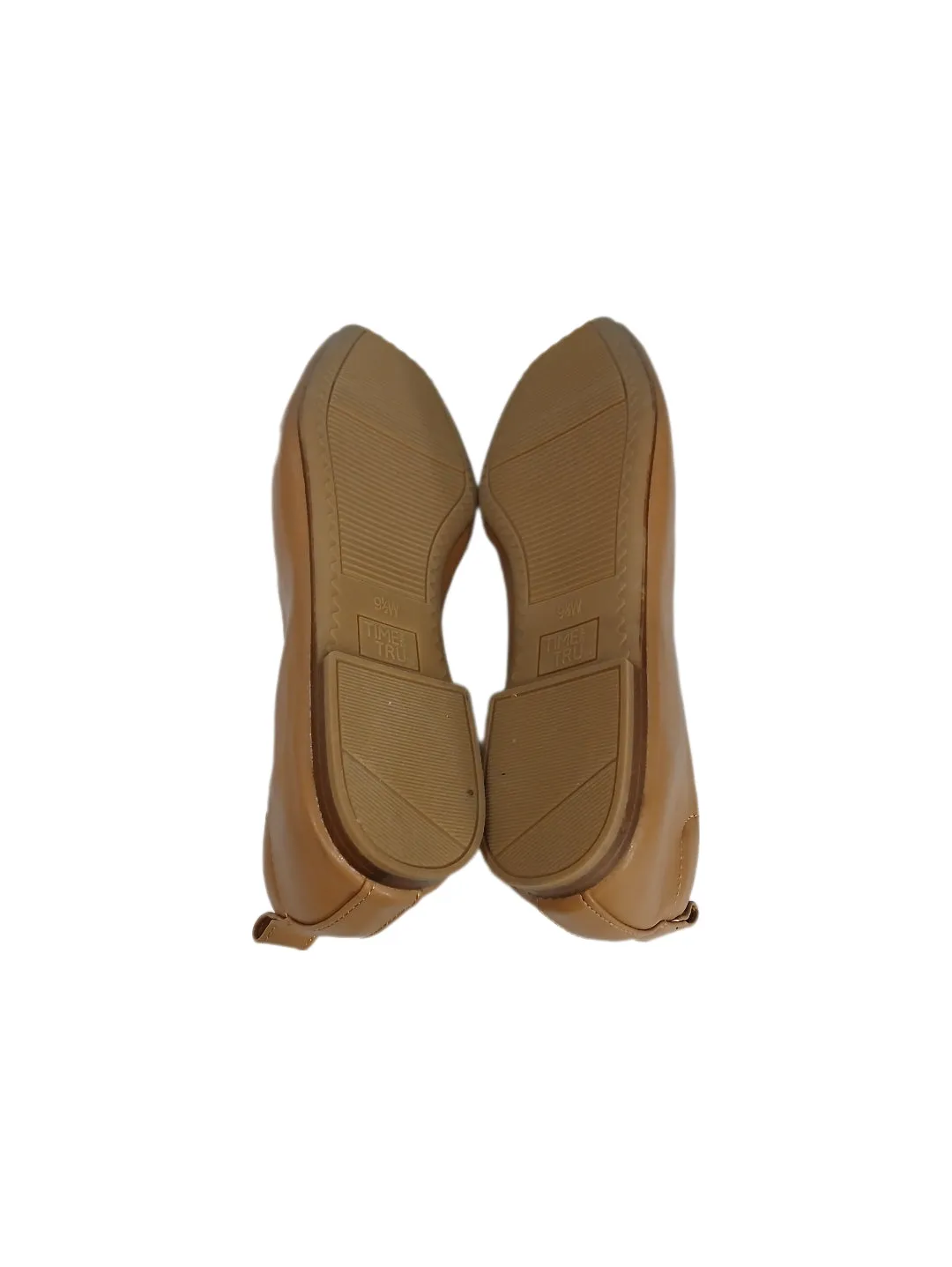 Time and True Brown Square Toe Flat Shoes, Size 9.5 Wide