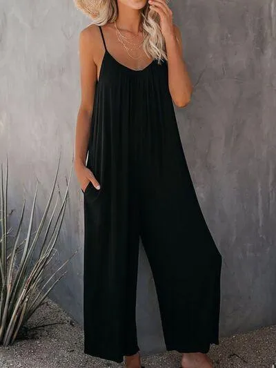 Tropic Essential Wide Leg Scoop Neck Sleeveless Jumpsuit