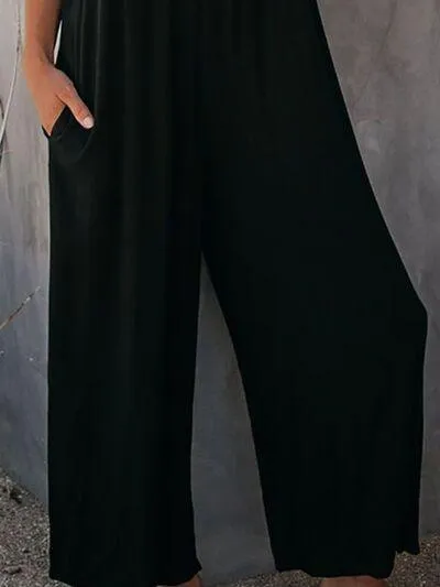 Tropic Essential Wide Leg Scoop Neck Sleeveless Jumpsuit