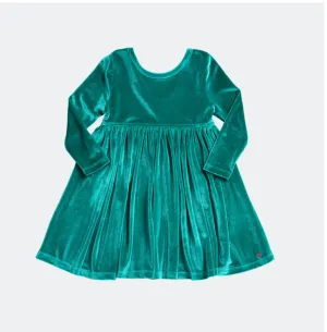Turquoise Velour Dress
