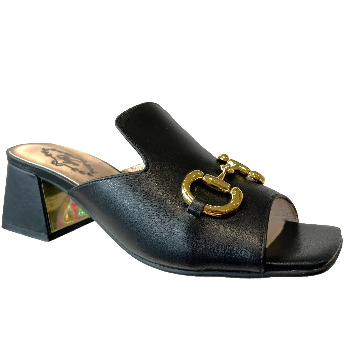 Vago Victoria Black Leather Slides