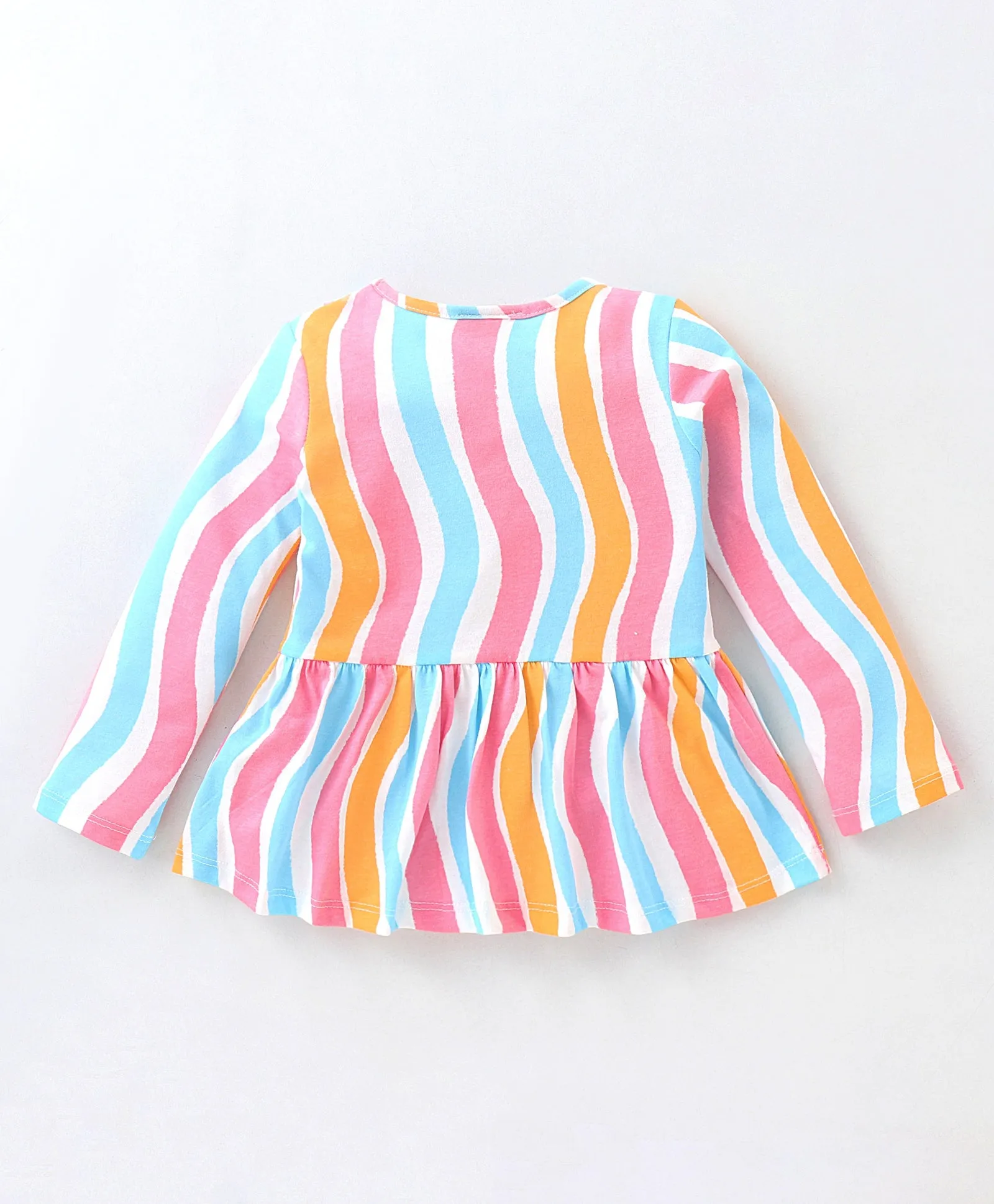 Wavy Striped Frilled Top Leggings Set