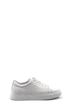 White Leather Low-Top Sneakers Wessi