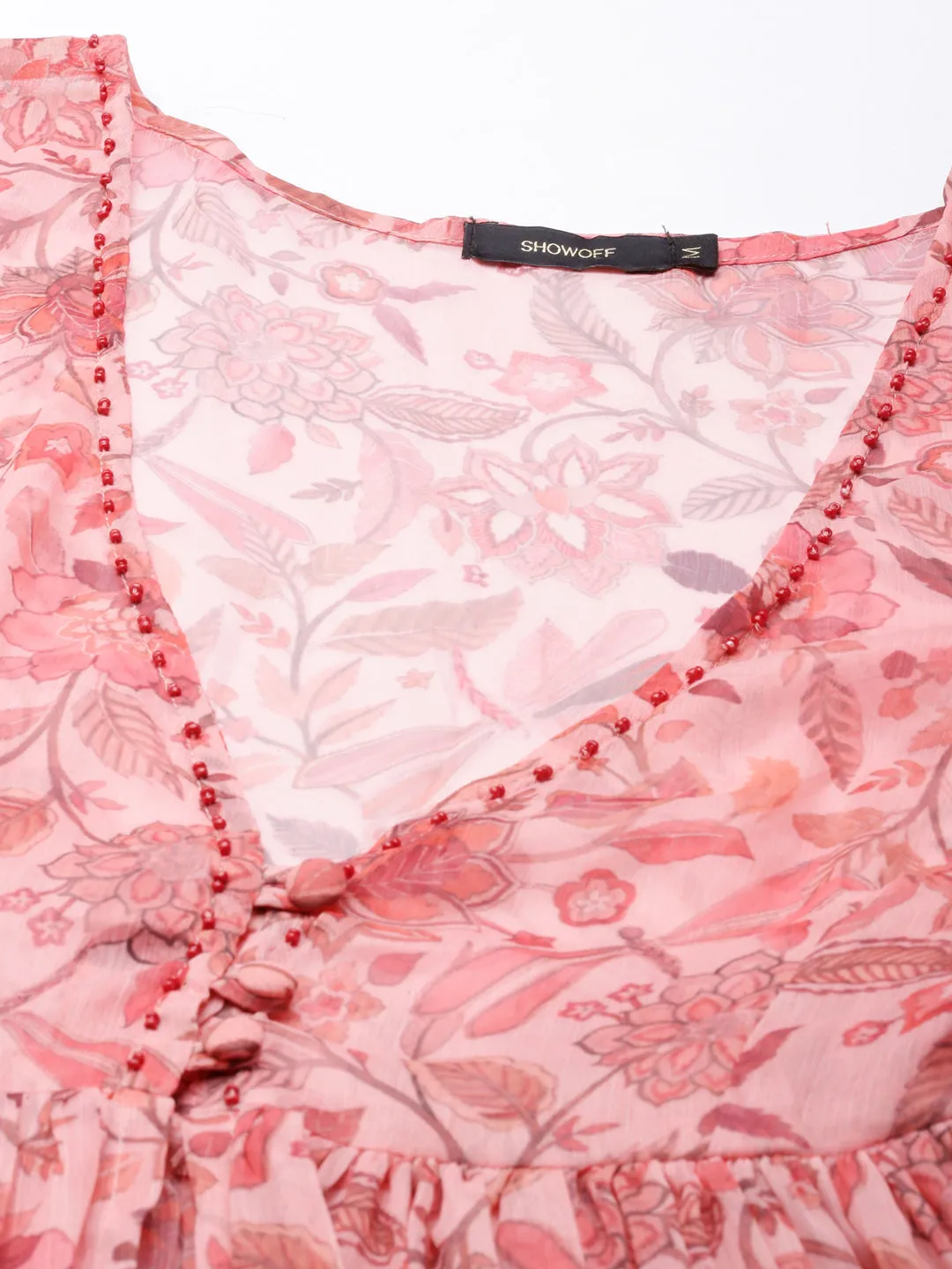 Women Coral Printed Co-Ords
