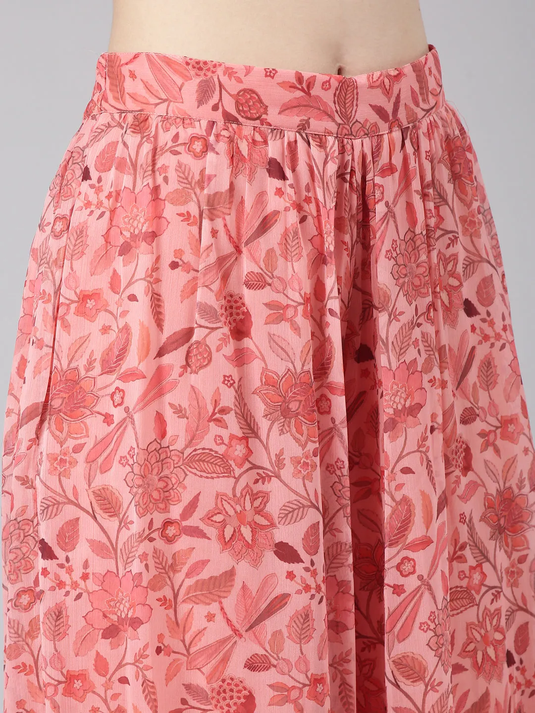 Women Coral Printed Co-Ords