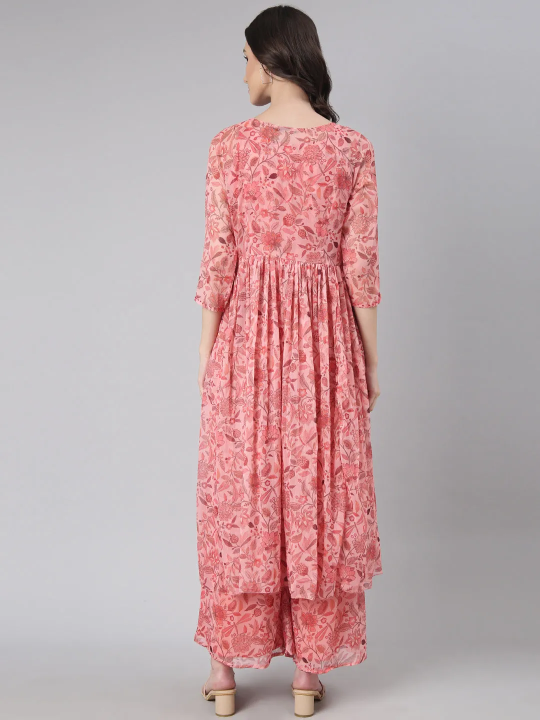 Women Coral Printed Co-Ords