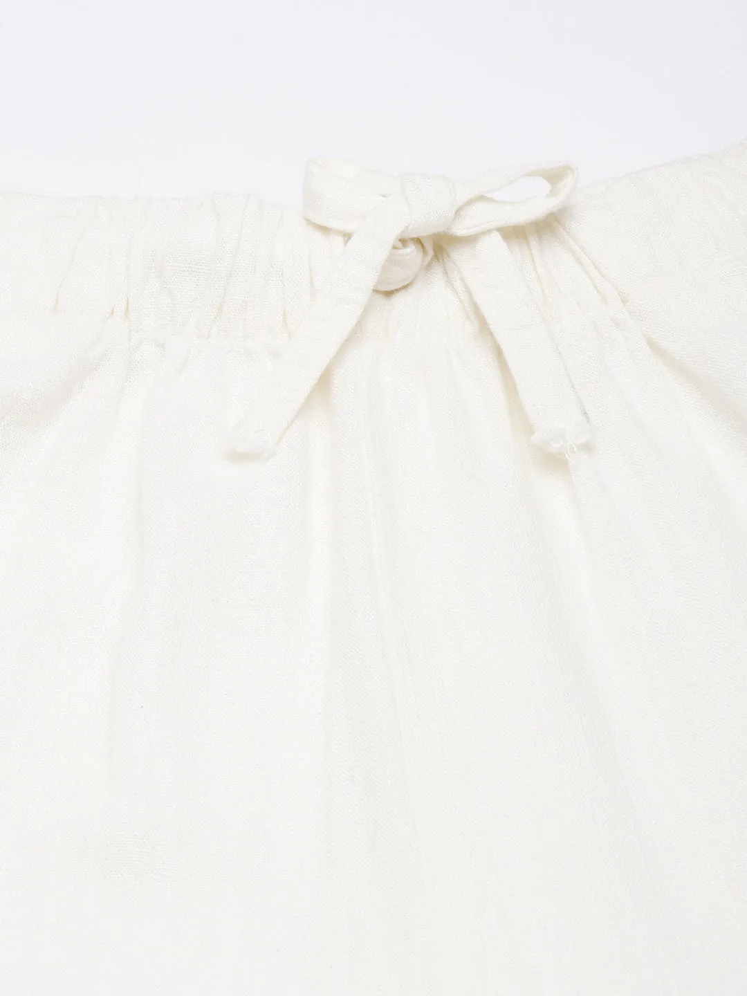 Women Solid Off White Wide Leg Palazzos