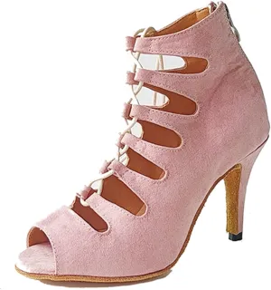 Womens Girls Salsa Dance Shoe Open Toe Ballroom Dancing Booties Evening Wedding Ankle Sandals X005B