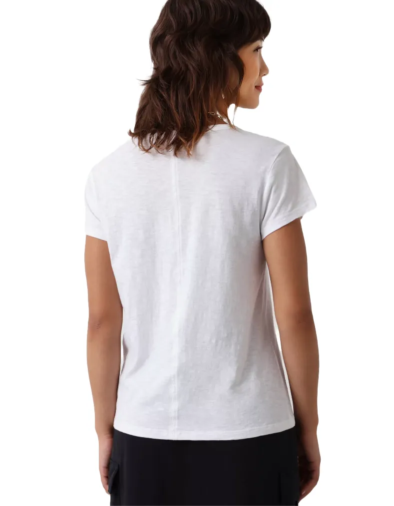 Women's Slim Fit Cotton Crew Neck T-Shirt in White (IMPERFECT)